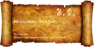 Weiszman Viktor névjegykártya